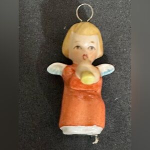 VINTAGE GOEBEL W GERMANY PORCELAIN ANGEL 3" MINIATURE CHRISTMAS ORNAMENTS, Rare